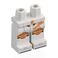 Hips and White Legs with Clone Trooper Armor, Orange Markings print Weiß