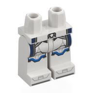 Hips and White Legs with Clone Trooper Armor, Dark Blue Markings print Weiß