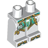 Hips and White Legs with Gold/Dark Turquoise Decorations print in 
