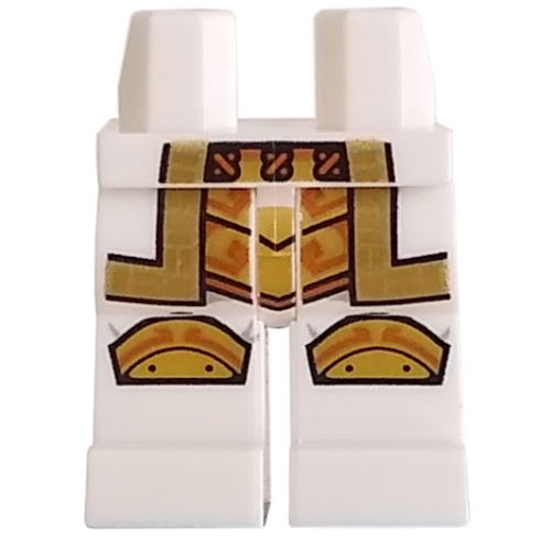 Hips and White Legs with Gold Knee Pads, Robe print White