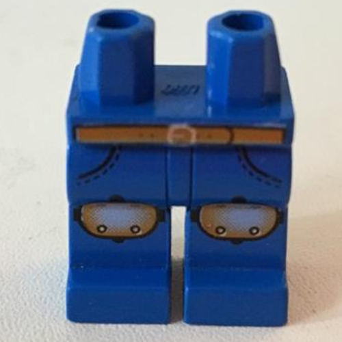 Hips and Blue Legs with Silver Kneepads, Brown Belt Print (Pepper) Blue