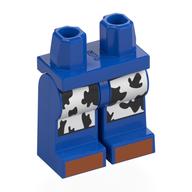 Hips and Blue Legs with Cow-print Chaps, Dark Orange Toes print Blau
