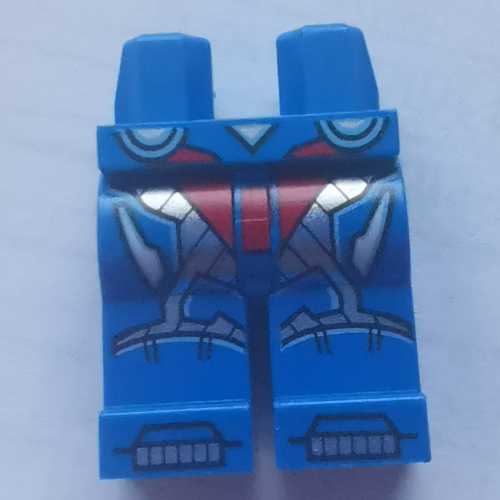 Hips and Blue Legs with Armor with Red and Silver Accents Print Blue