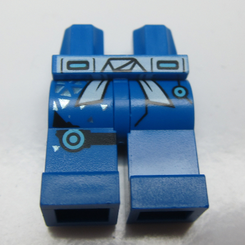 Hips and Blue Legs with White Sash, Silver Triangles, and Black Knee Belt Print Blau