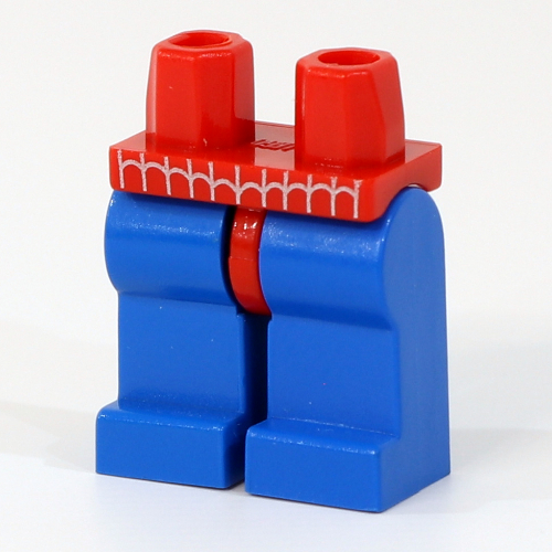 Hips and Blue Legs with Spider-Man Webbing Print Red