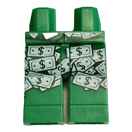 Hips and Green Legs with Dollar Bills Print Green
