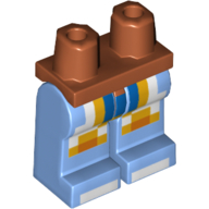 Hips and Medium Blue Legs with Pixelated Yellow/White/Medium Blue/Blue Dark Orange