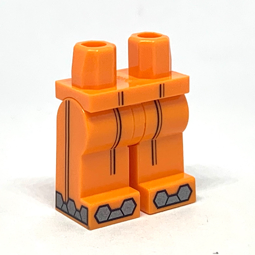 Hips and Orange Legs with Black Vertical Stripe on Front and Sides, Silver Toes Print Orange