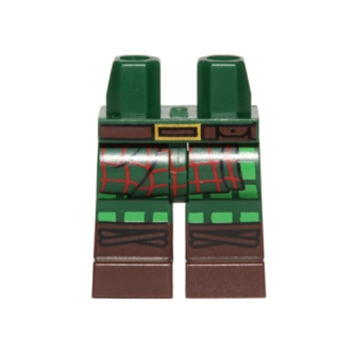 Hips with Dark Green Legs and Dark Brown Boots Pattern with Tartan Kilt, Dark Brown Belt Print Dunkelgrün