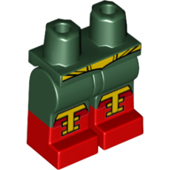 Hips with Dark Green Legs and Red Boots Pattern with Yellow Laces, Yellow Belt (El Dorado) Dark Green