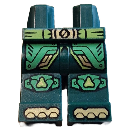 Hips and Dark Green Legs with Lime Belt, Gold Belt Buckle, Toes, Bright Green Robe Ends, Knee Pads print Dunkelgrün
