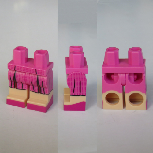 Hips with Dark Pink Legs and Light Nougat Boots Pattern with Dark Pink Dress and Shoes Print (Dolores Umbridge) Dunkelrosa