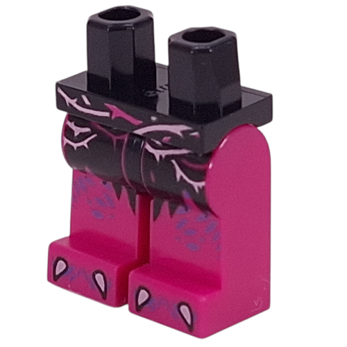 Hips and Magenta Legs with Loincloth, Pink/Magenta Streaks, Dark Purple Spots, White Claws print Schwarz