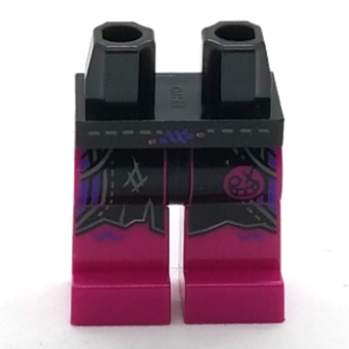 Hips and Magenta Legs with Silber/Dark Purple Belt, Black Shorts print Black