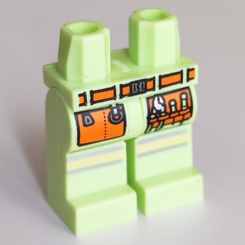 Hips and Yellowish Green Legs with Orange Utility Belt, Tools print Gelbgrün