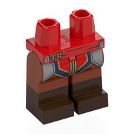 Hips with Dark Orange Legs and Dark Brown Boots Pattern with Silver Armor, Dark Blue/Red/Gold Tunic print Red