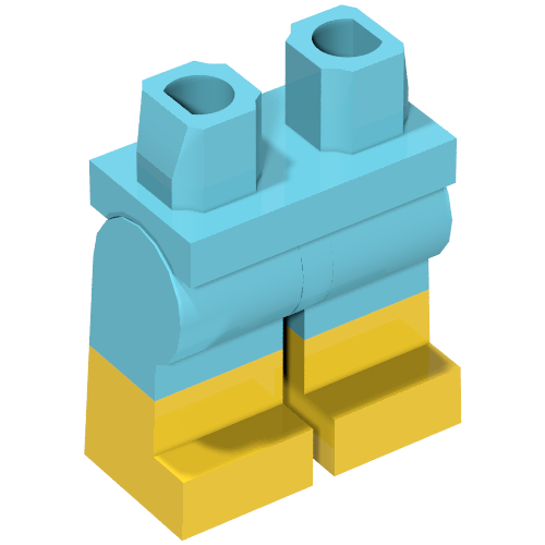 Hips with Medium Azure Legs and Yellow Boots Pattern Medium Azure