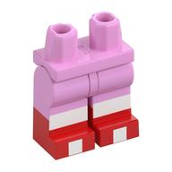 Hips with Bright Pink Legs and Red Boots Pattern, White Knees and Toes Print Bright Pink