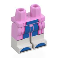 Hips with Bright Pink Legs and White Boots Pattern with Robe Ends, Blue Pants, White Slippers print Leuchtrosa