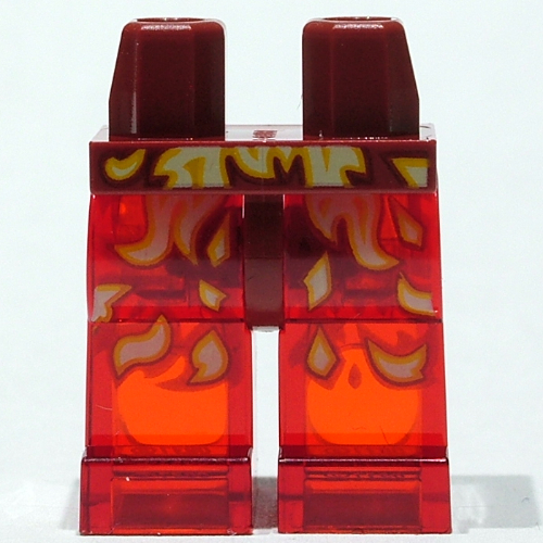 Hips and Trans-Red Legs with Yellow Flames print Dark Red