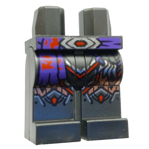 Hips and Pearl Titanium Legs with Dark Purple Belt, Silver Buckle, Metal Pink/Silver Armor print Pearl Titanium