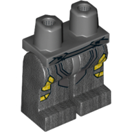 Hips and Pearl Titanium Legs with Dark Bluish Gray Armor and Yellow Honeycomb Print Dark Bluish Gray
