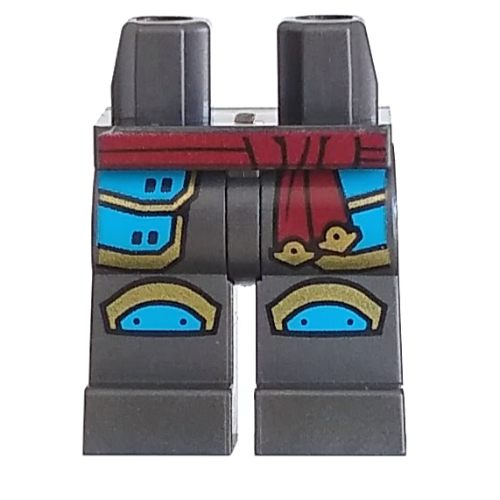 Hips and Pearl Titanium Legs with Dark Red Belt, Dark Azure/Gold Knee Pads and Robe print Perltitan