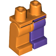 Hips and Dark Purple Left Leg, Orange Right Leg with Coattails Print Orange