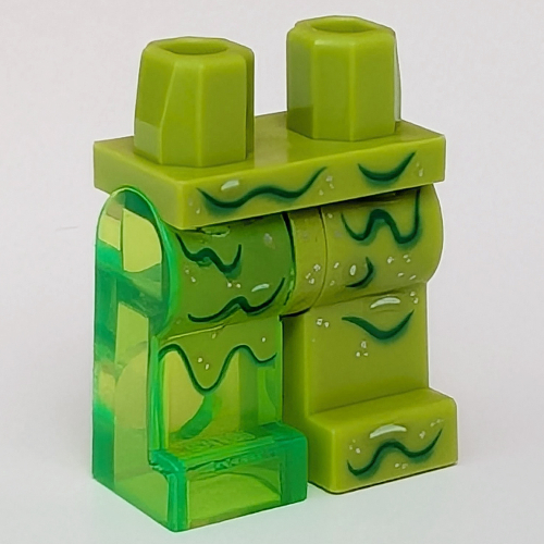 Hips and Lime Left Leg, Trans-Bright Green Right Leg with Dark Green Slime print Limette