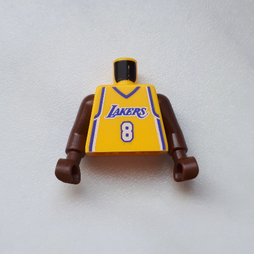 Torso Basketball Jersey, Los Angeles Lakers '8' Print, Long One Piece Arms Brown (NBA) Gelb