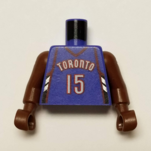 Torso Basketball Jersey, Toronto Raptors '15' (Road Jersey) Print, Long One Piece Arms Brown (NBA) Violet