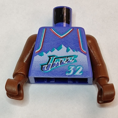 Torso Basketball Jersey, Utah Jazz '32' Print, Long One Piece Arms Brown (NBA) Violet