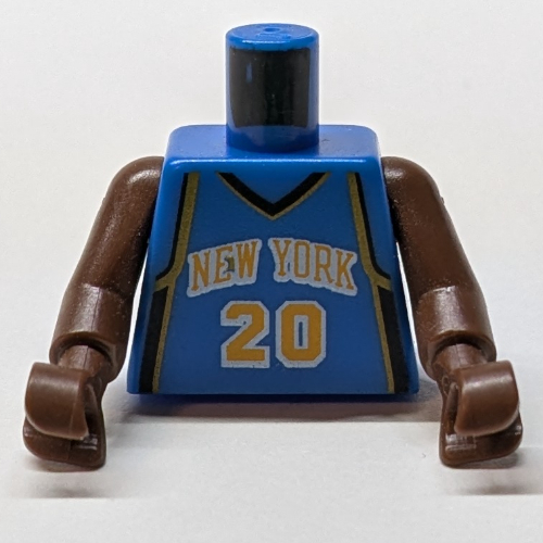 Torso Basketball Jersey, New York Knicks #20' Print, Long One Piece Arms Brown (NBA) Blau