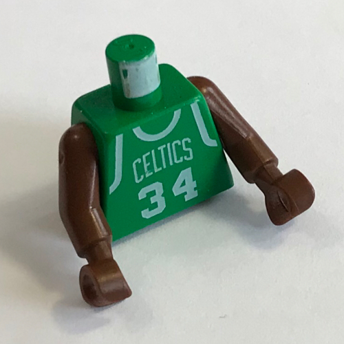 Torso Basketball Jersey, Boston Celtics '34' Print, Long One Piece Arms Brown (NBA) Grün