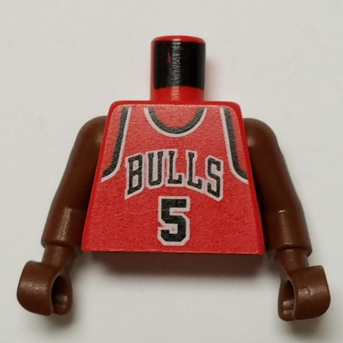 Torso Basketball Jersey, Chicago Bulls 5' Print, Long One Piece Arms Brown (NBA) Rot