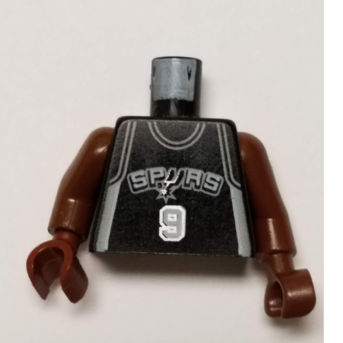 Torso Basketball Jersey, San Antonio Spurs '9' Print, Long One Piece Arms Brown (NBA) Schwarz