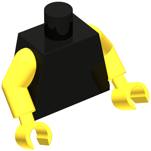Torso, Yellow Arms and Hands [Plain] Black