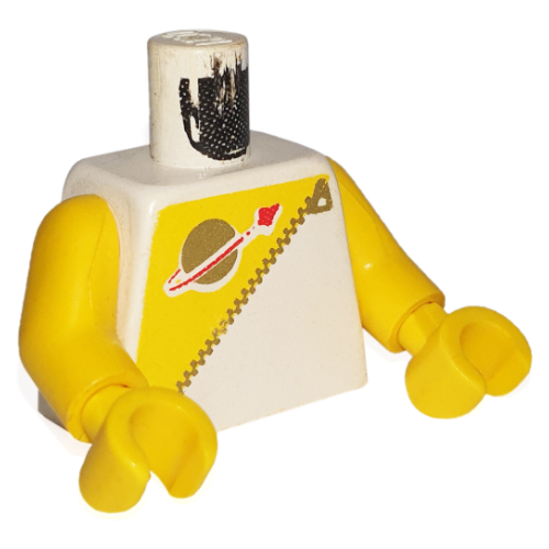 Torso Classic Space Logo, Futuron Yellow Print, Yellow Arms and Hands Weiß