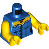 Torso Corset with Pendant Print, Yellow Arms and Hands Blue