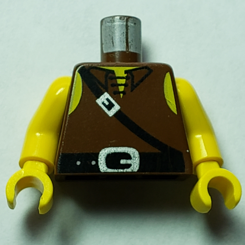 Torso Tunic with Laces and Black Shoulder Strap Print (Dark Forestman), Yellow Arms and Hands Brown