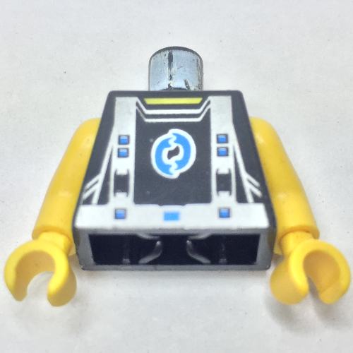 Torso with Arctic Logo, and Blue Straps Print, Yellow Arms and Hands Schwarz