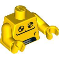 Torso Bare Chest, Black and Yellow Circles Print, Yellow Arms and Hands Yellow
