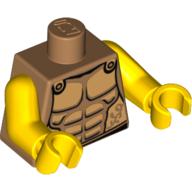 Torso Armor with Gold Plated Muscles Outline Print (Spartan), Yellow Arms and Hands Mittelnougat