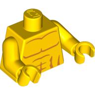 Torso Bare Chest with Muscles Print, Yellow Arms and Hands Yellow
