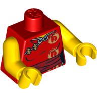 Torso Robe and Gold Fireball Print, Yellow Arms and Hands Red