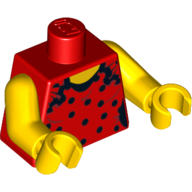 Torso Bodice with Black Dots Print, Yellow Arms and Hands Rot