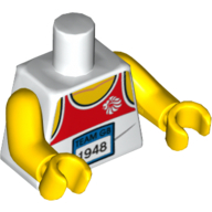 Torso Tank Top with 'TEAM GB 1948' Print, Yellow Arms and Hands Weiß