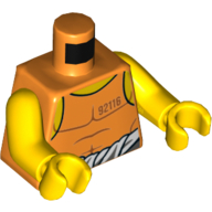 Torso Tank Top with White Shirt Tied Around Waist, Prisoner Number '92116' Print, Yellow Arms and Hands Orange
