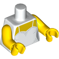 Torso Dress with Glitter Print, Yellow Arms and Hands Weiß