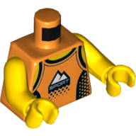 Torso Tank Top with 'Sport' Print, Yellow Arms and Hands Orange